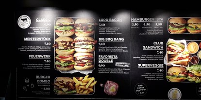 Essen-gehen - Gerichte: Burger - Salzburg-Stadt Riedenburg - Menüwahl finde ich viel übersichtlicher als bei den Grössen Burgerketten - BURGERISTA Salzburg