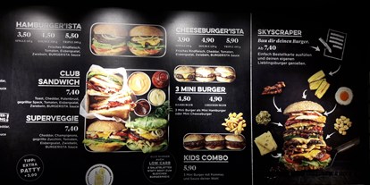 Essen-gehen - Gerichte: Burger - Salzburg-Stadt Riedenburg - Übersichtliche, verständliche Speisenwahl - BURGERISTA Salzburg