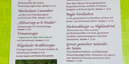 Essen-gehen - Preisniveau: €€ - Speisenkarte Seite 1 ab April 2022 - Rauchkate Beverstedt
