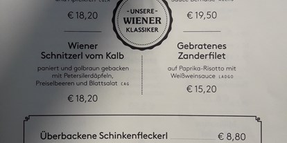 Essen-gehen - Gerichte: Hausmannskost - Tennengau - Speisekarte Hauptspeisen - Das Johann - Wiener Cafe und Restaurant
