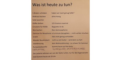 Essen-gehen - Art der Küche: deutsch - Arbeitsliste - hinter den Kulissen... - SophienBäck