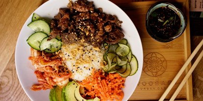 Essen-gehen - Art der Küche: asiatisch - Rice Bowl with Bulgogi Beef - Restaurant Woosabi
