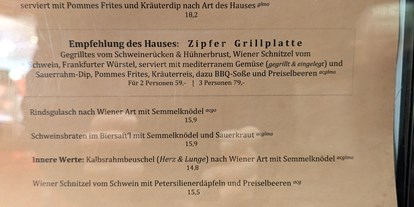 Essen-gehen - Gerichte: Schnitzel - Salzburg-Stadt Salzburger Neustadt - Speisekarte Zipfer Bierhaus Salzburg - Zipfer Bierhaus