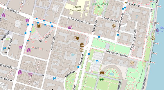 Restaurant auf Karte