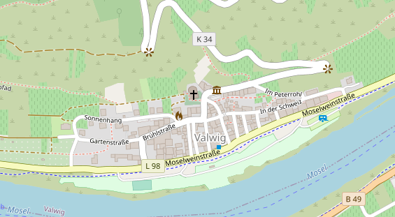 Restaurant auf Karte