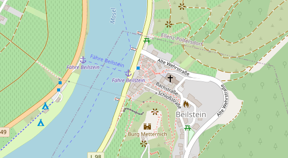 Restaurant auf Karte