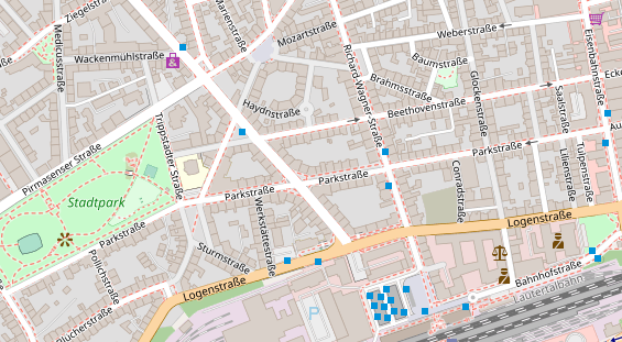 Restaurant auf Karte