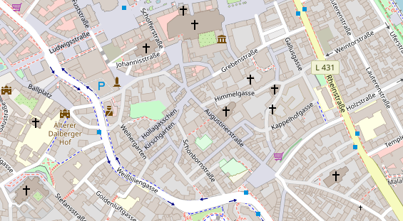 Restaurant auf Karte