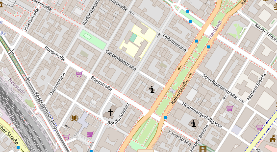 Restaurant auf Karte