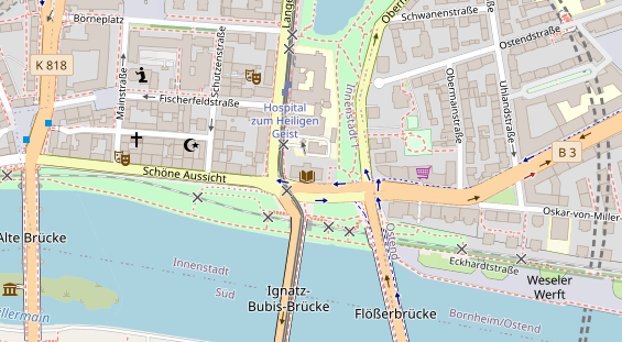 Restaurant auf Karte