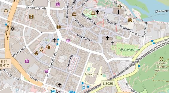 Restaurant auf Karte