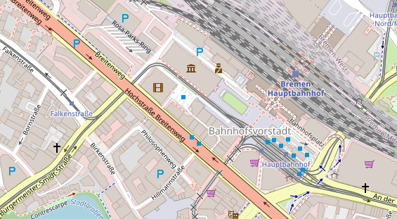 Restaurant auf Karte