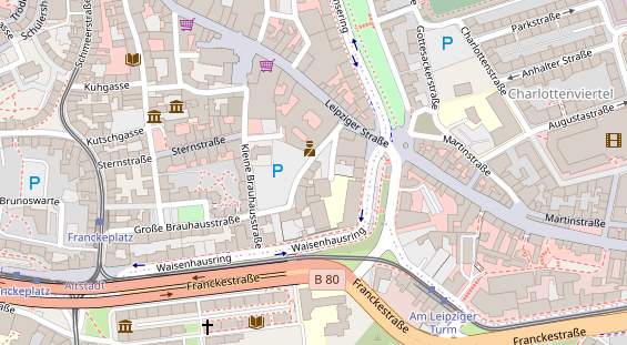 Restaurant auf Karte