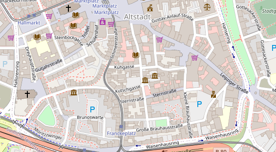 Restaurant auf Karte