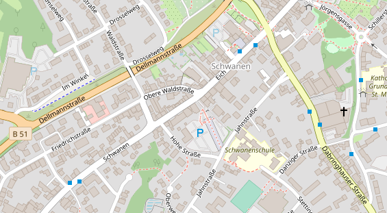 Restaurant auf Karte