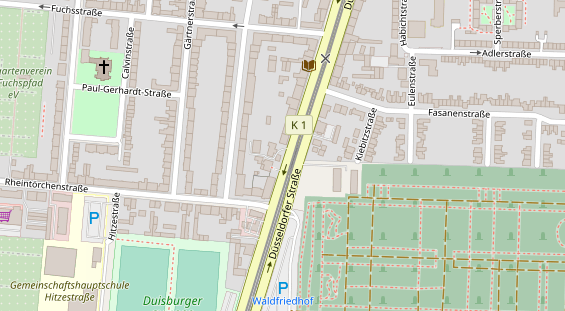 Restaurant auf Karte