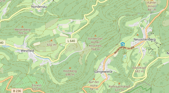 Restaurant auf Karte