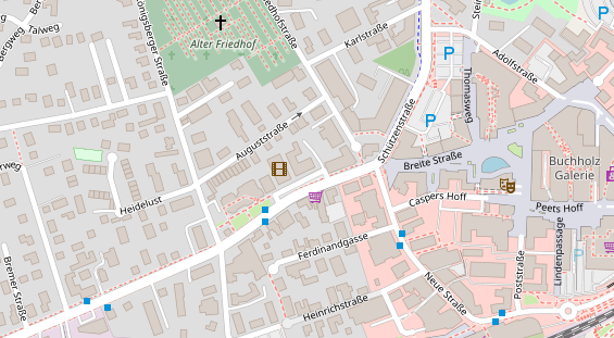 Restaurant auf Karte