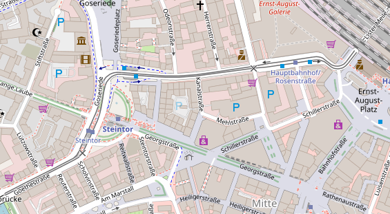 Restaurant auf Karte