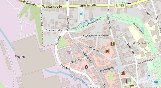 Restaurant auf Karte