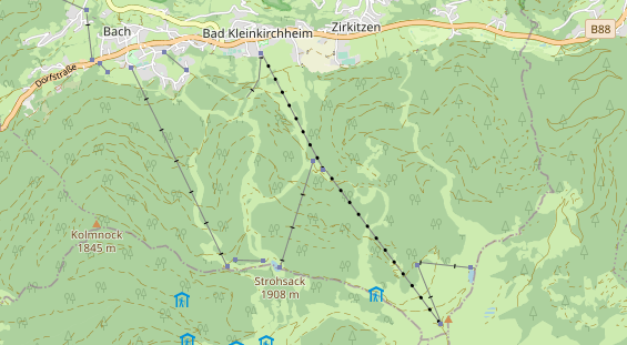 Restaurant auf Karte