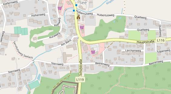 Restaurant auf Karte