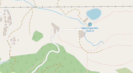 Restaurant auf Karte