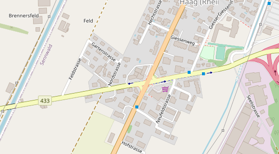 Restaurant auf Karte