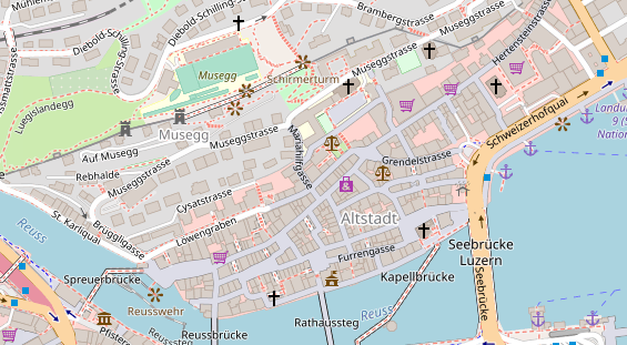 Restaurant auf Karte