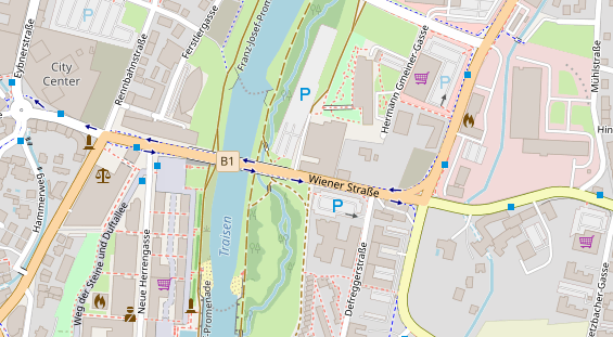 Restaurant auf Karte