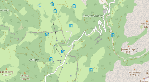 Restaurant auf Karte