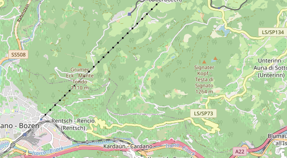 Restaurant auf Karte