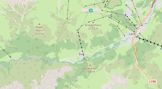 Restaurant auf Karte