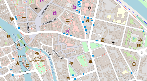 Restaurant auf Karte