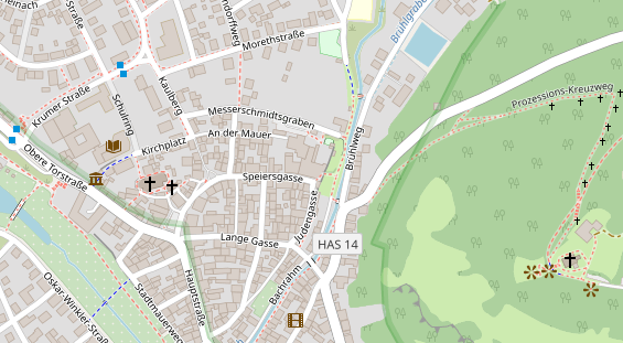 Restaurant auf Karte