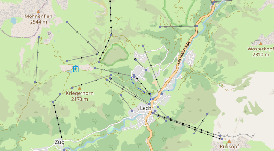 Restaurant auf Karte