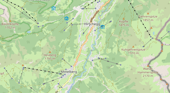 Restaurant auf Karte