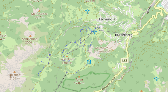 Restaurant auf Karte