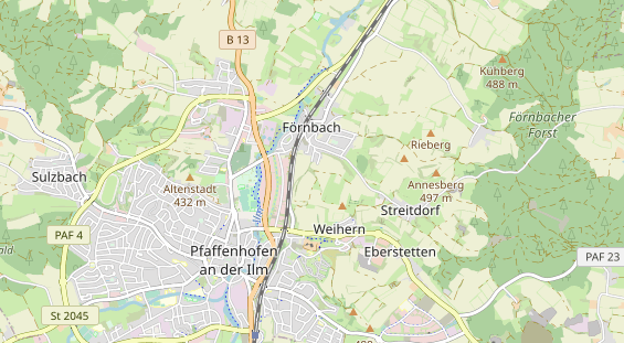 Restaurant auf Karte