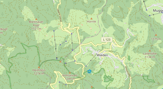 Restaurant auf Karte