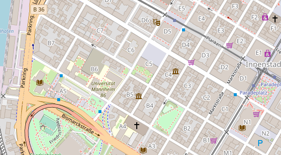 Restaurant auf Karte