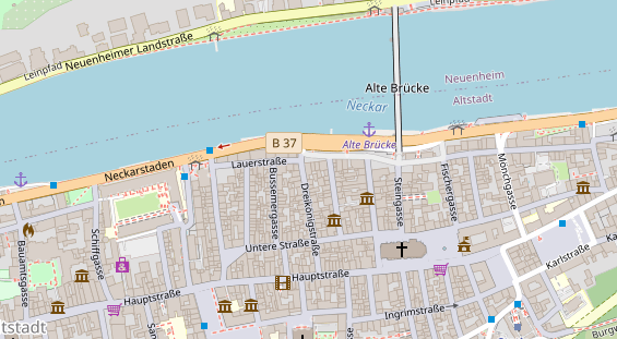 Restaurant auf Karte