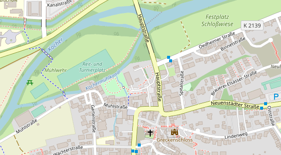 Restaurant auf Karte