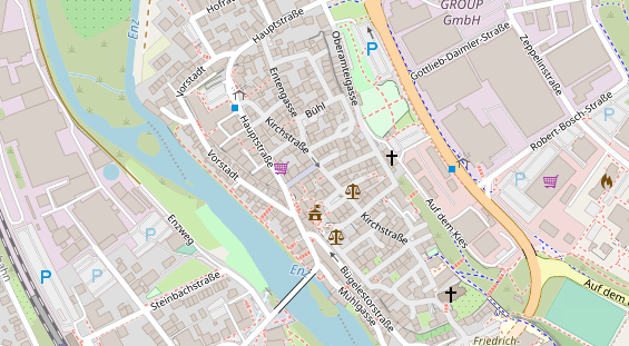 Restaurant auf Karte