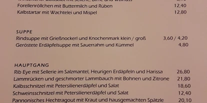 Essen-gehen - Art der Küche: österreichisch - Wiesenham - Speisekarte - Restaurant Forthuber im BRÄU