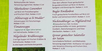 Essen-gehen - zum Mitnehmen - Niedersachsen - Speisenkarte Seite 1 ab April 2022 - Rauchkate Beverstedt