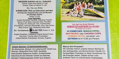 Essen-gehen - Sitzplätze im Freien - Stubben (Landkreis Cuxhaven) - Speisenkarte Seite 4 ab April 2022 - Rauchkate Beverstedt