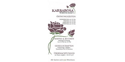 Essen-gehen - Art der Küche: mitteleuropäisch - Emsland, Mittelweser ... - Deckblatt der Speisekarte der KARBAROSA Wirtschaft - KARBAROSA Wirtschaft