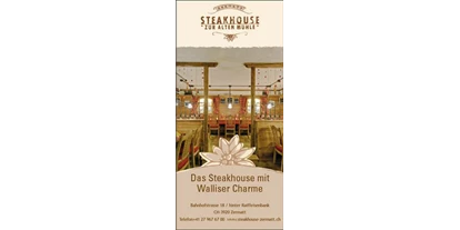 Essen-gehen - Gerichte: Desserts - Schweiz - Steakhouse "Zur Alten Mühle" Zermatt