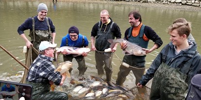 Essen-gehen - Ambiente: leger - Niederösterreich - beim Abfischen im Oktober - Freizeitanlage Gallien Fam Toifl